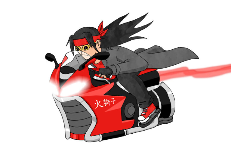 Ryoga riding motorcycle